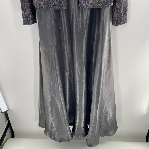 Cachet Evening Gown Dress Floor Length‎ VTG Sz 14/8-10 Modern Pewter Sparkly - Picture 9 of 16